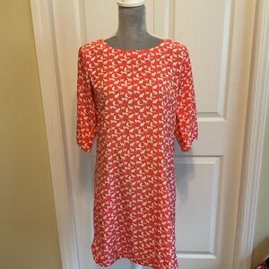 Gap Coral and White Cat Print Dress